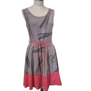 Olka Polka South Africa Scissor Print Cute Sleeveless A-Line Dress L/XL